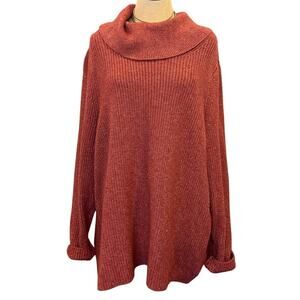 LANE BRYANT Burnt Orange Cowl Neck Sweater Top Shirt Women size 22 / 24